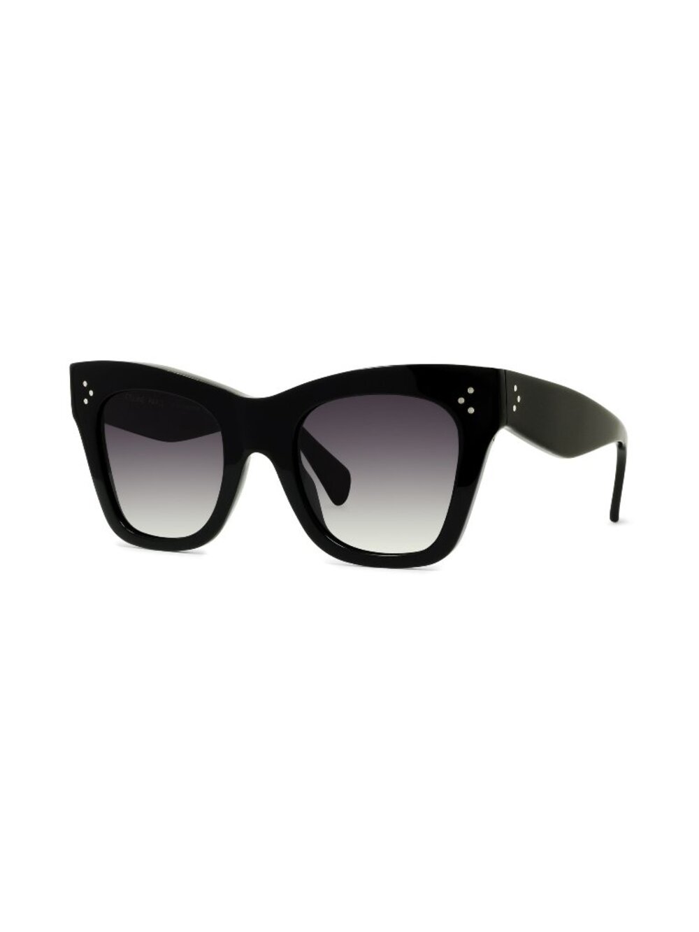 New CELINE Women's Sunglasses Acetate Frame 3 DOTS CL4004IN 01D 50 Black Cat Eye